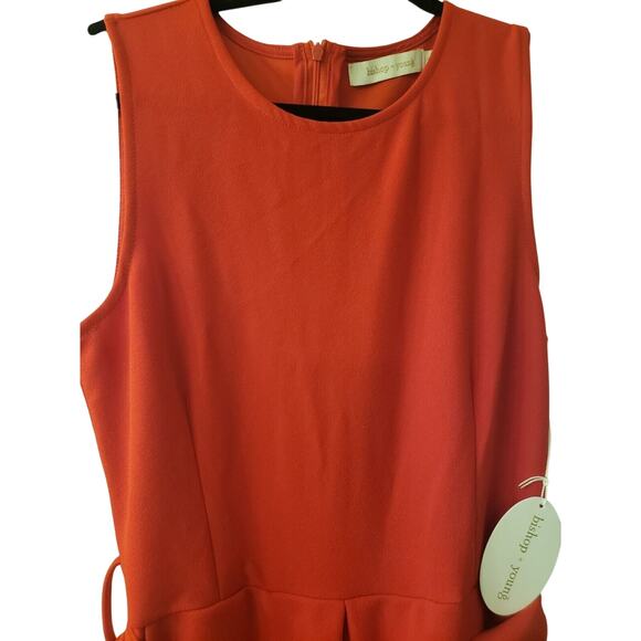 Bishop & Young Red Rachel Cropped Belted Tie Waist Wide Leg Jumpsuit, Small NWT - Picture 4 of 11